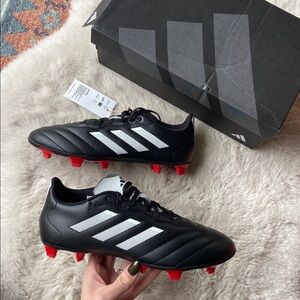 Adidas goletto VIII unisex soccer cleat shoe black white red women’s 8.5 men 7.5